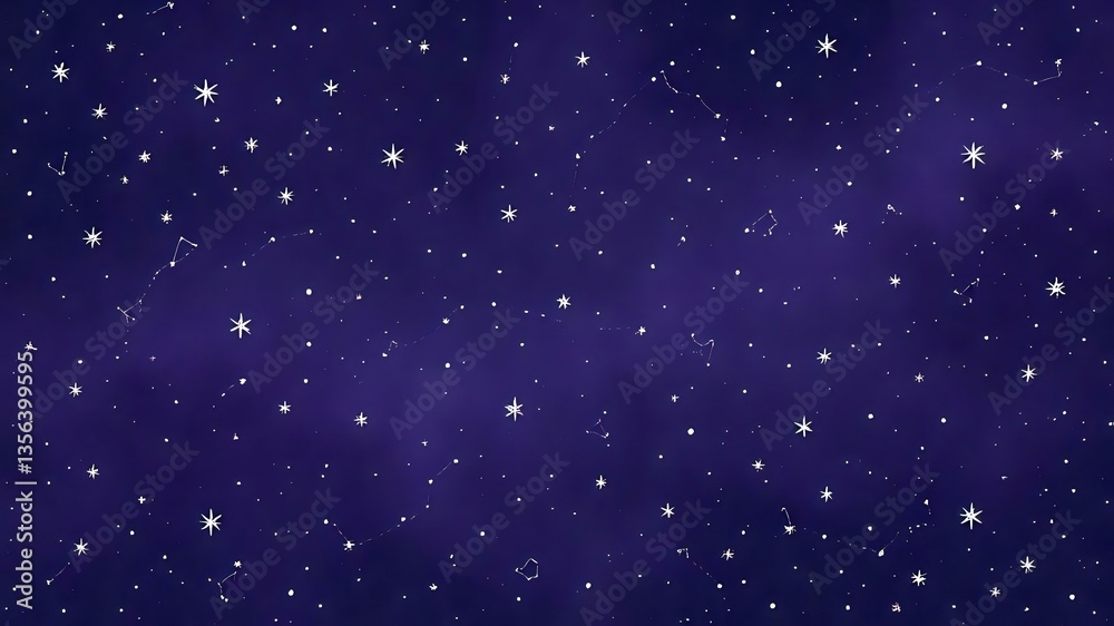 Fototapeta premium Starry Night Sky With Constellations and Galaxies