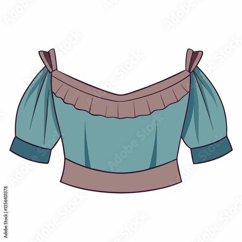 off shoulder crop top with ruffled sleeves 