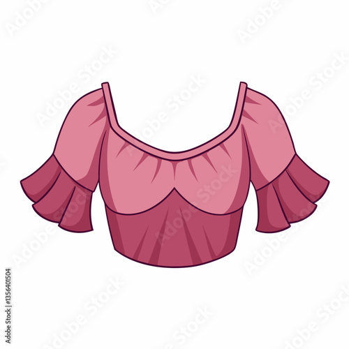 off shoulder crop top with ruffled sleeves 
