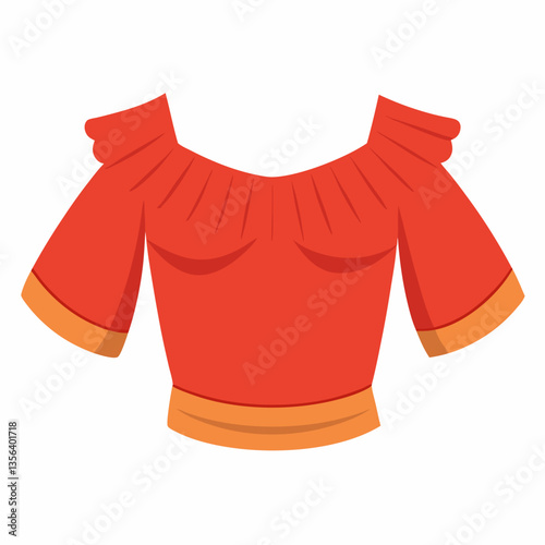 off shoulder crop top with ruffled sleeves 