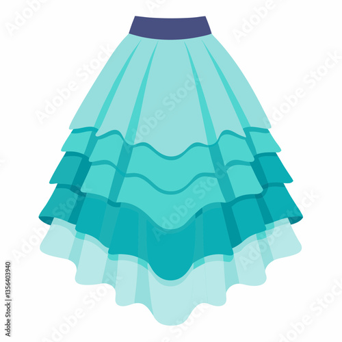 layered tulle skirt with high low hem 