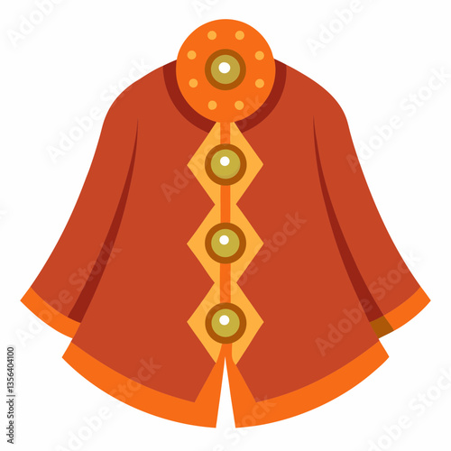 wool cape with decorative buttons