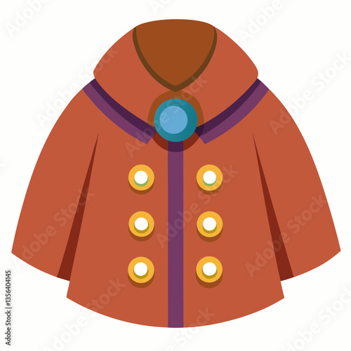wool cape with decorative buttons