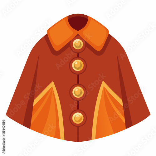 wool cape with decorative buttons