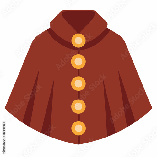 wool cape with decorative buttons