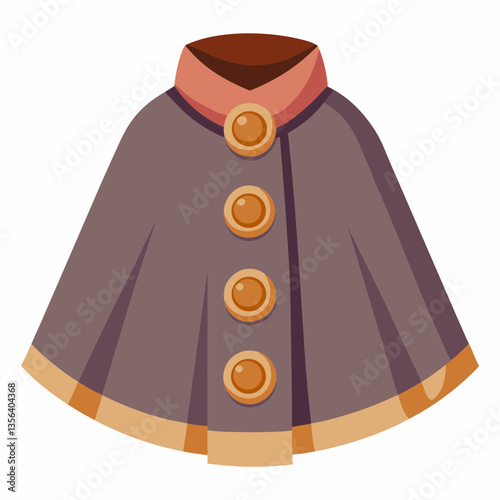 wool cape with decorative buttons