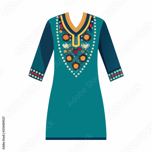 embellished tunic dress with beaded neckline