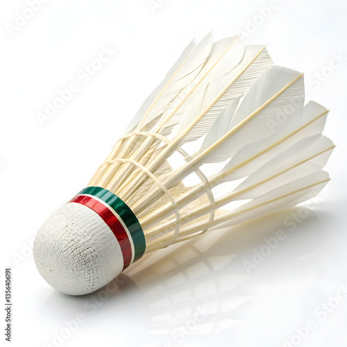 Badminton shuttlecock isolated on white background