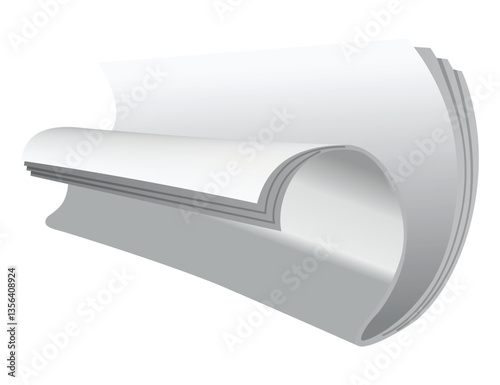Folded newspaper. Modern news publication. Newspaper icon. Periodical printing product, daily news and sport, food and medicine, business information, latest press