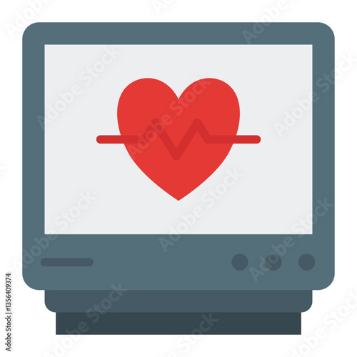 Health Monitor Icon. Flat Icon