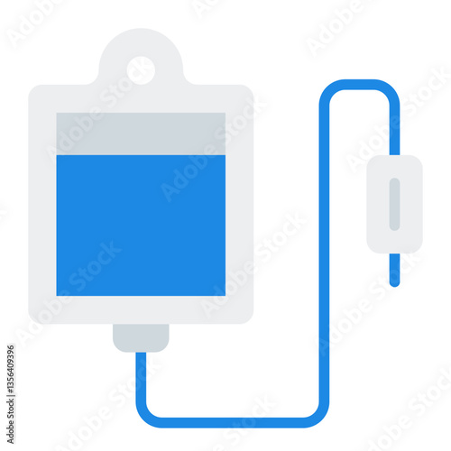 IV Drip Bag Icon. Flat Icon