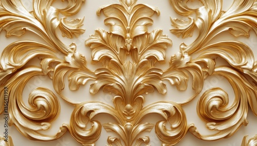 Ornate gold leaf wall paneling