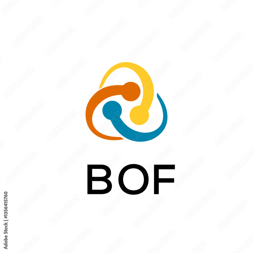 Fototapeta premium BOF creative minimalist letter logo.