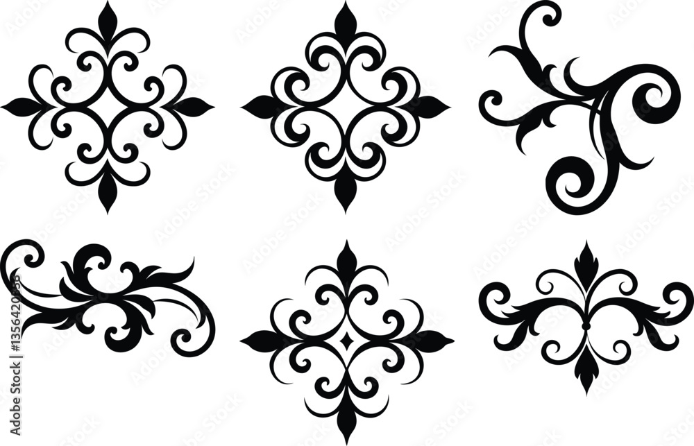 Baroque Swirl Accent ornament set Baroque Swirl Accent ornament set