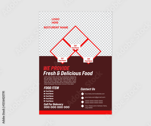 Modern restaurant flyer design.