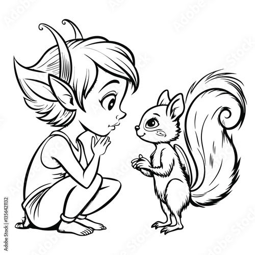 Fairy Tale Line Art for Coloring Book