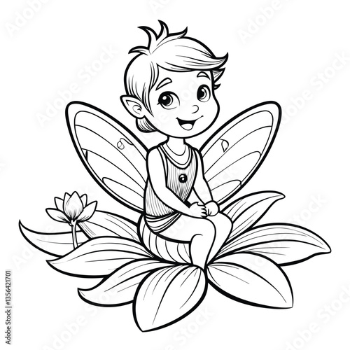 Fairy Tale Line Art for Coloring Book