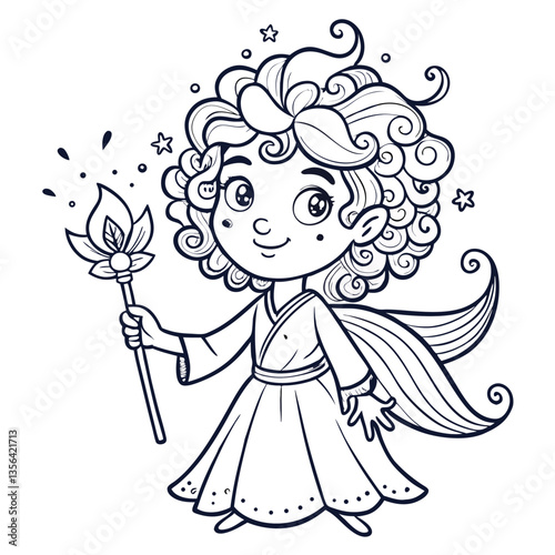 Fairy Tale Line Art for Coloring Book