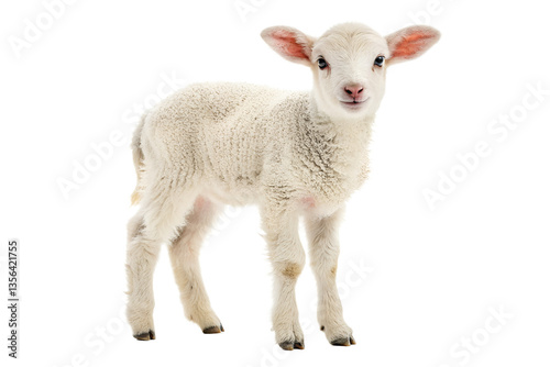 Cute sheep isolated on transparent png background