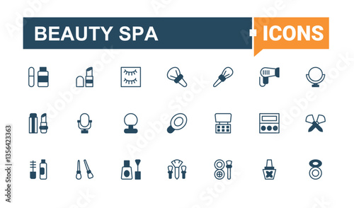 Beauty Spa icon set in linear style. Contains related to beauty, relax, salon, parlour, spa, cosmetic and more. Beauty Parlour icon. Modern icons collection. Conceptual pictogram and infographic.