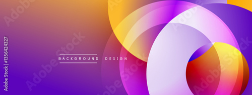 Layered circular shapes in vivid colors form a gradient-rich abstract design with smooth transitions, depth effects, and a modern, futuristic aesthetic