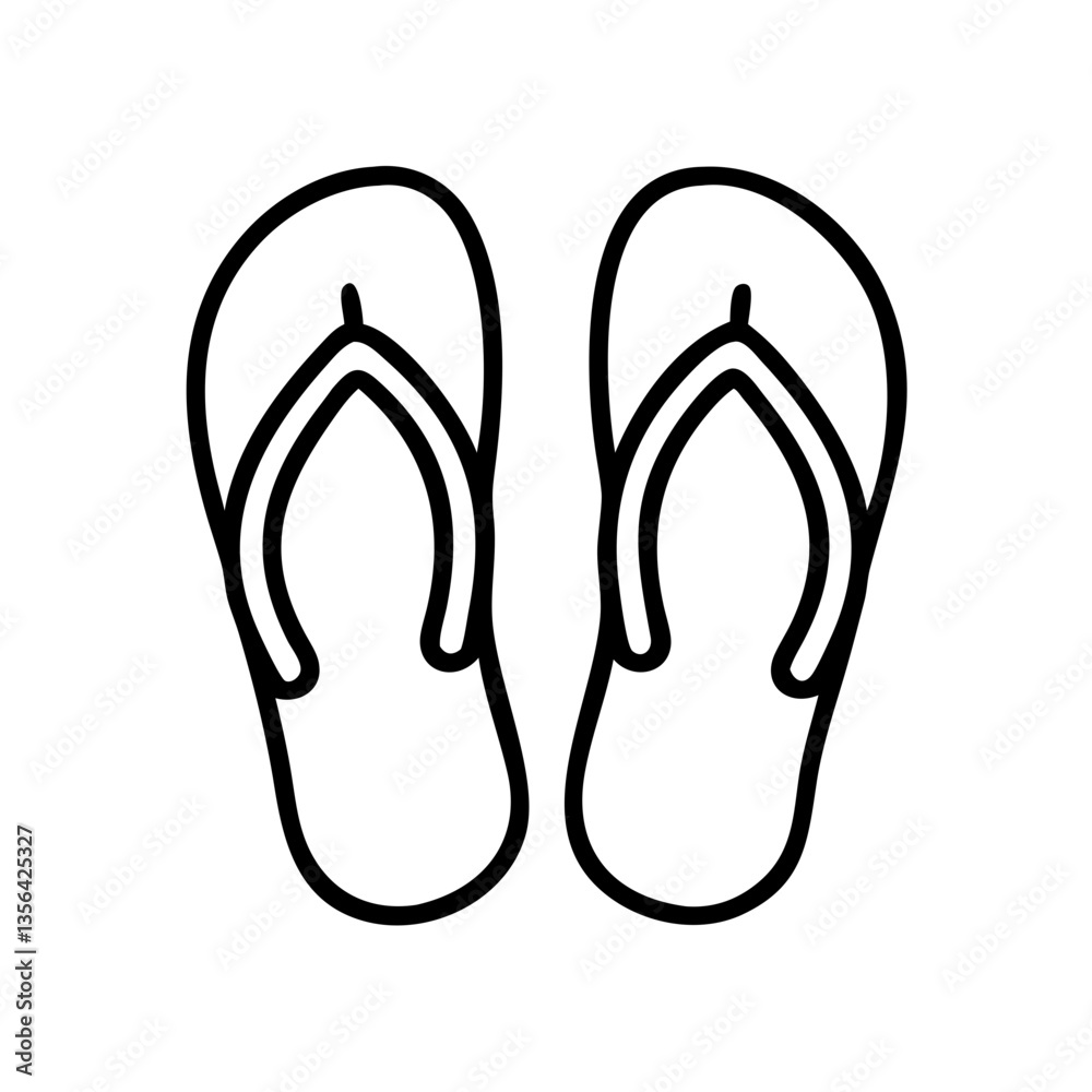 Flip Flops Outline Design for Summer Vibes Flip Flops Outline Design for Summer Vibes