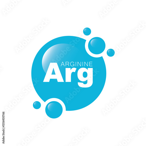 Arginine amino acid blue and chemical formula structural.