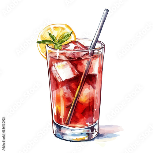 Stirring Bar Magnet, watercolor illustration, isolated on a white background.