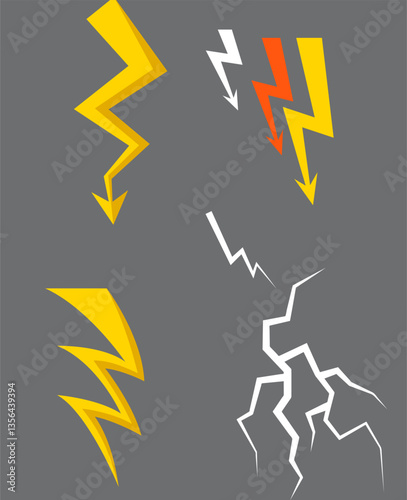 Set lightning icons full color