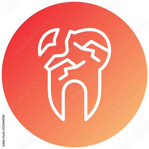 Broken Tooth Icon Style