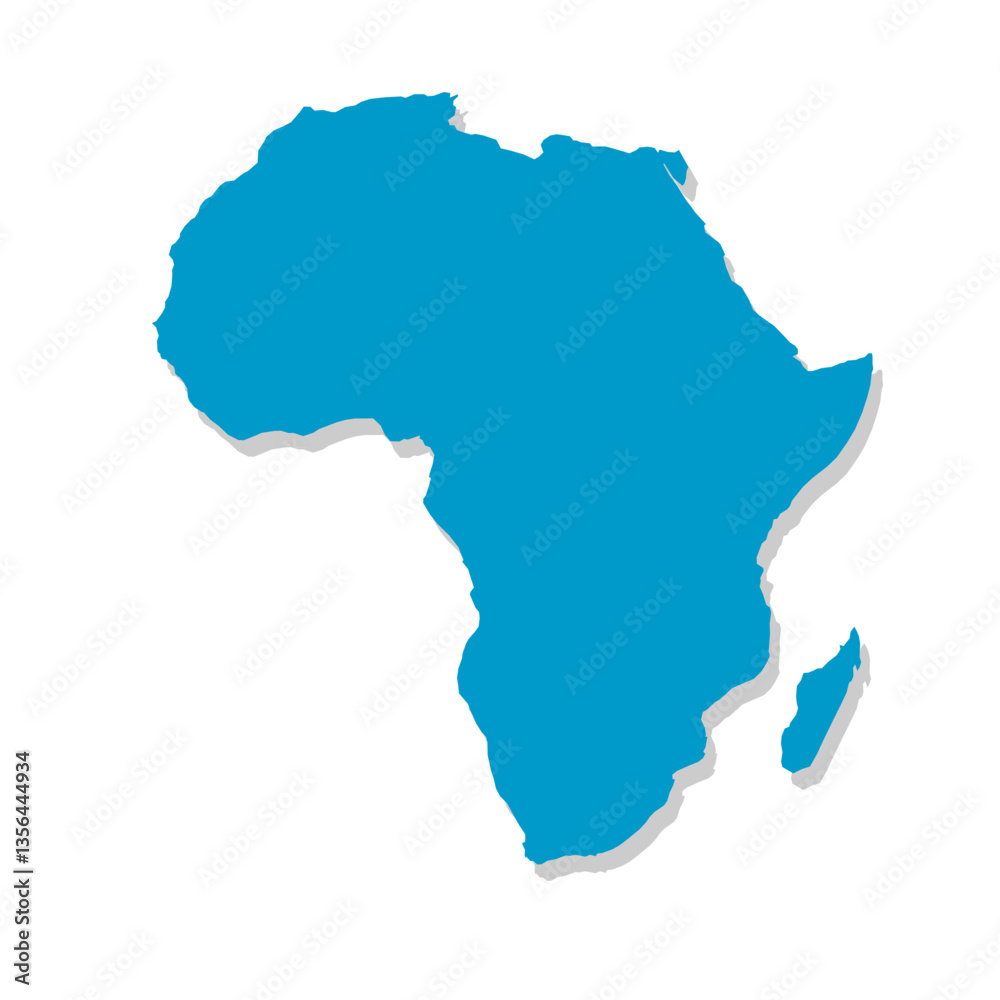 Vector map silhouette of Africa, showcasing its distinct shape and geographical layout. Ideal for educational and design purpose, graphic emphasizes the continent borders without any details. Vector map silhouette of Africa, showcasing its distinct shape and geographical layout. Ideal for educational and design purpose, graphic emphasizes the continent borders without any details.