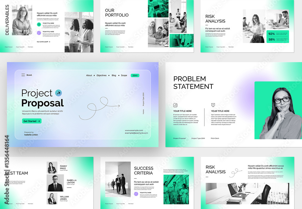 Modern Business Pitch Deck Presentation Stock Template | Adobe Stock