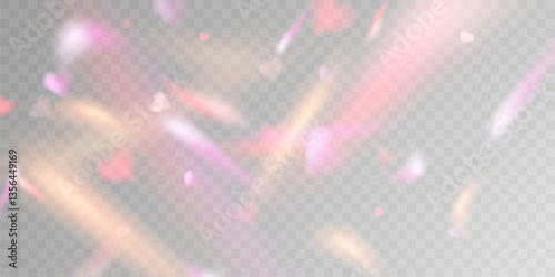 Light effect and zigzag ribbon falling from above on a beam of light, tinsel vector