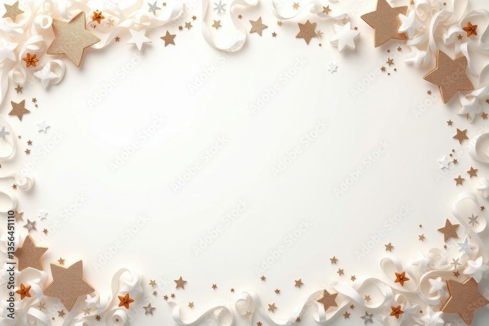 Stars and flowers on a white background for text or images. Stars and flowers on a white background for text or images.