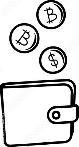 financial benefits budget optimization concept. Wallet with coins symbolizing currency concepts.