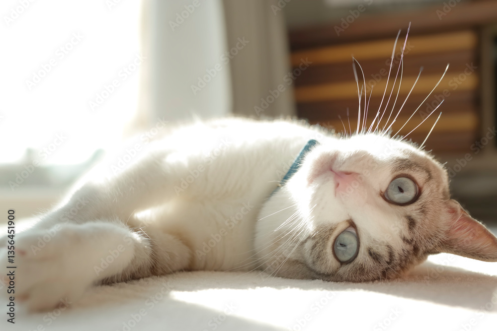 ごろ寝をする猫 ごろ寝をする猫