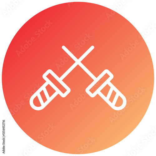 Fencing Sports Icon Style