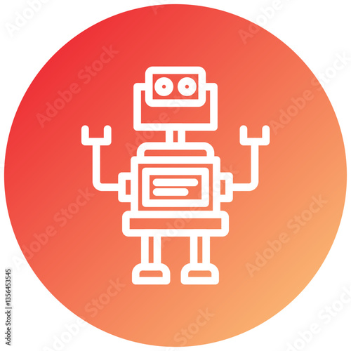 Space Robot Icon Style