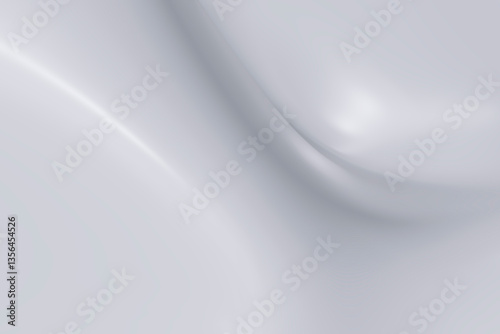 Abstract 3D rendering of a smooth white surface with fluid curves and minimalist elegance