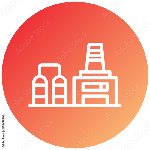 Oil Refinery Icon Style