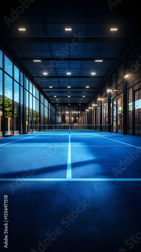 Pista de tenis pádel en un club de campo. Una vista desde la cancha
