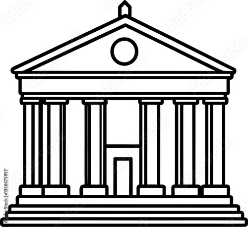 Building bank. Suitable for architectural, historical, or travel design projects. Classic and grand structure with strong visual impact.