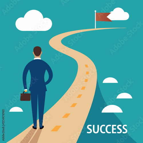 Success roadmap journey milestone or career path.