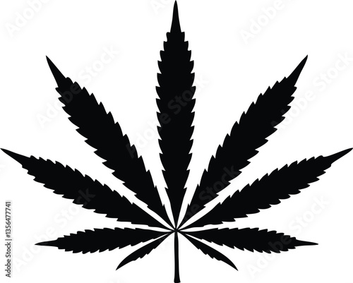Marijuana cannabis hemp leaf silhouette vector, Marijuana leaf clip art