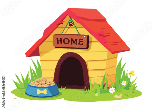 Dog house in the grass