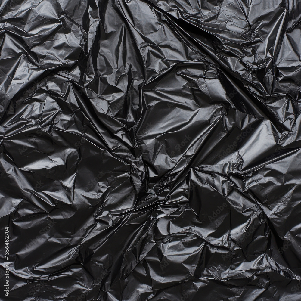 Crinkled Black Plastic Texture Background for Design and Art Projects Crinkled Black Plastic Texture Background for Design and Art Projects