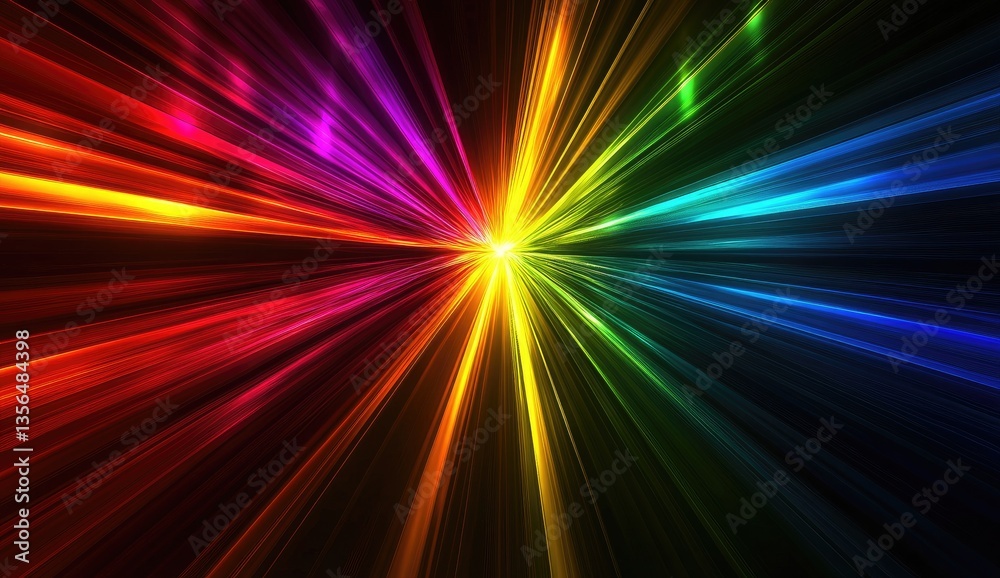 Vibrant radial burst of colorful light rays Vibrant radial burst of colorful light rays