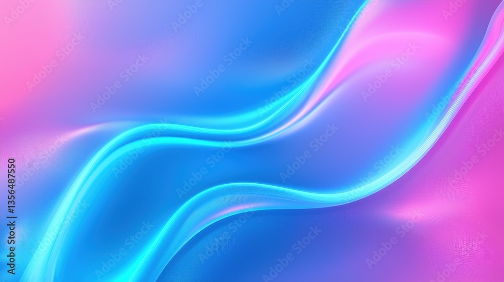 Naklejka premium Soft Flowing Abstract Background in Shades of Pink and Blue with Smooth Curves and Gentle Blends for Artistic Design Projects