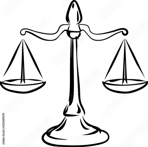law restriction policy concept. Symbol of justice with balanced scales representing fairness.
