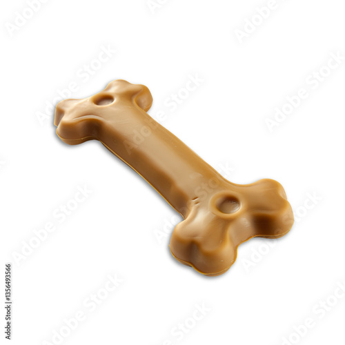 Realistic dog bone chew toy isolated on transparent background